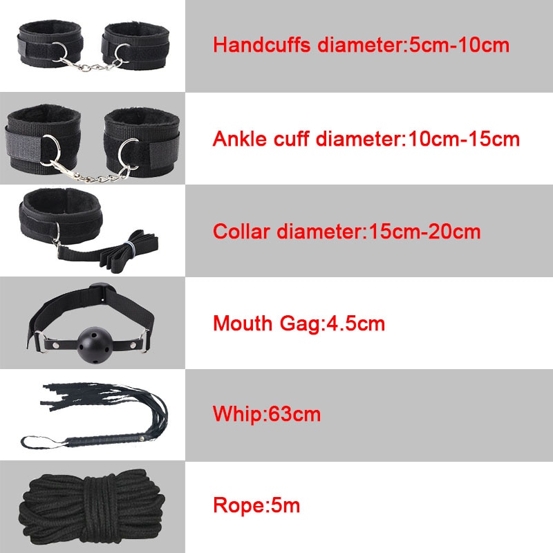 BLACKWOLF Bed Bondage Set BDSM Kits Exotic Sex Toys For Adults Games Leather Handcuffs Whip Gag Tail Plug Women Sex Products - Image 2